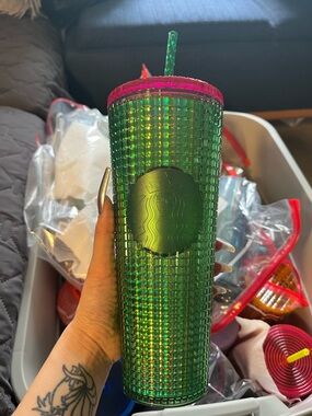Starbucks Green Plastic Tumbler - 24 oz